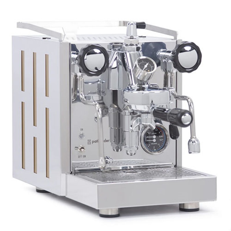 Pathfinder Heat Exchanger Espresso Machine with Flow Control - Gold Panels