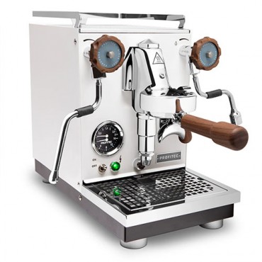 Profitec Pro 400 Espresso Machine in Matte White with Walnut