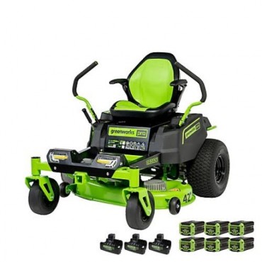 Greenworks 60V 42 in. 24 HP Electric Battery-Powered CrossoverZ Zero-Turn Riding Lawn Mower