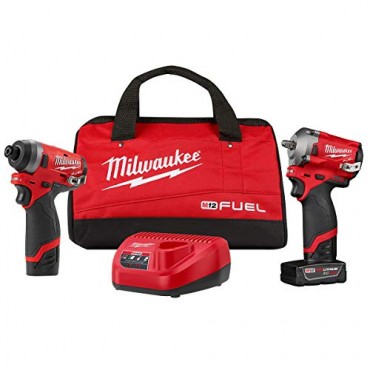 Milwaukee M12 FUEL 2PC 3/8IN & 1/4IN Hex Stubby Auto Kit MLW259922